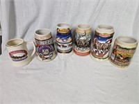 6 Assorted Budweiser Beer Steins