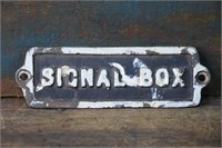 Cast Iron Signal Box Plaque - 21x7cm