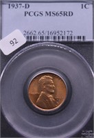 1937 D PCGS MS65 RED LINCOLN CENT