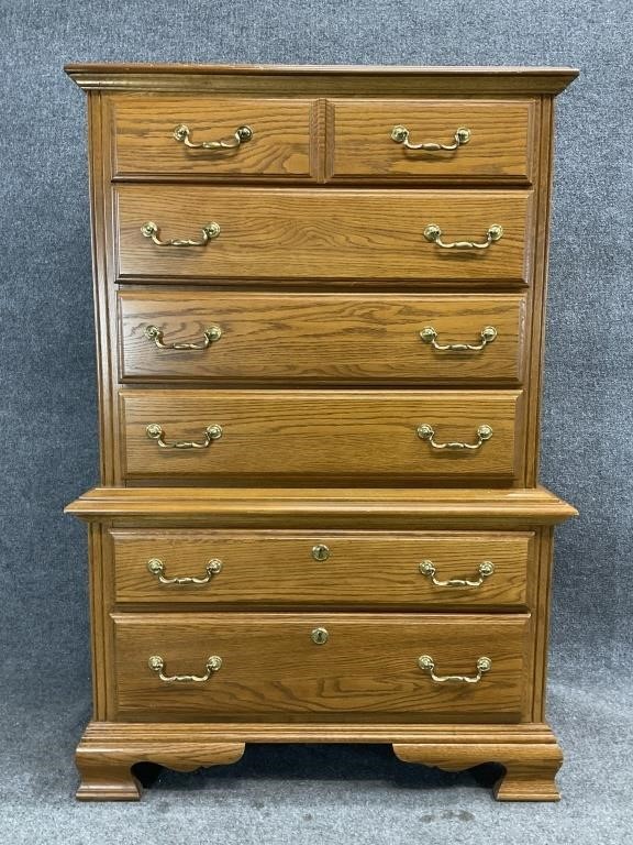 American Drew Oak Chest on Chest