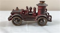Antique cast iron toy fire pumper truck