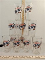 Miller Lite glasses *12 glasses total*
