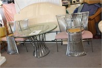 SHAVER HOWARD SCULPTURAL DINING TABLE AND CHAIRS