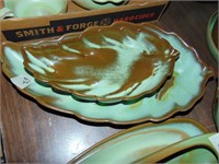 (2) Leaf Shaped Frankoma Pottery Trays