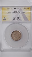 1858 LL Flying Eagle Cent ANACS EF45 Details