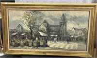 Oil on Canvas Market by Mantinean Frame in Two