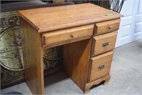 Small Four Drawer Wood Desk