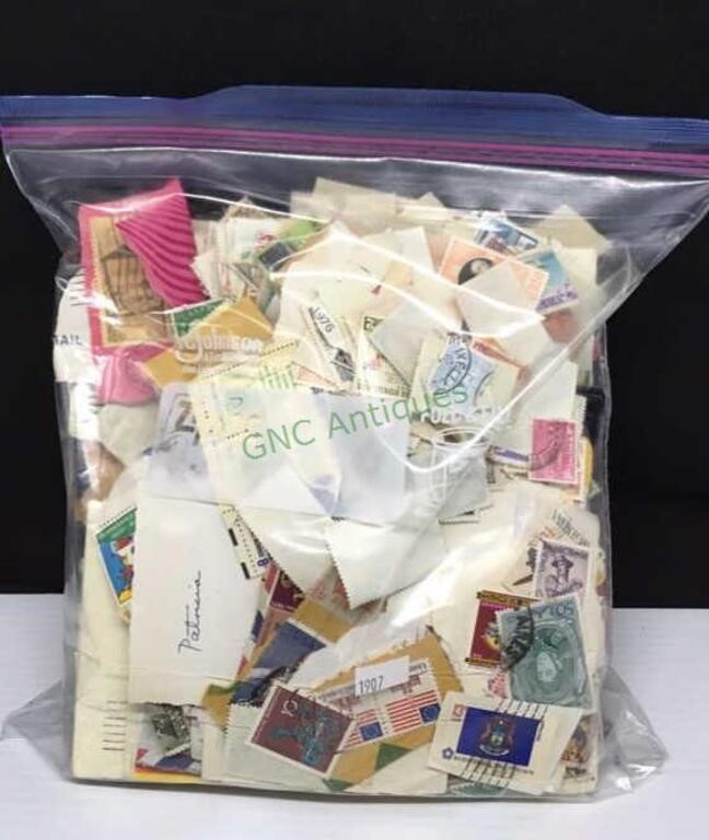 Stamps - gallon size bag of assorted postmarked