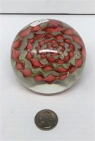 Larger paperweight with spiral pattern and gold