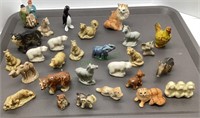 Tray lot of small animal figurines - 28 piece lot
