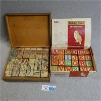 Early Wooden Block Set & Others
