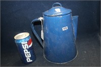 VINTAGE BLUE ENAMEL COFFEE POT