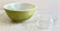 Pyrex 2 1/2 qt. mixing bowl, 300ml covered dish