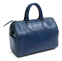 LOUIS VUITTON 'SPEEDY' BLUE EPI LEATHER HANDBAG