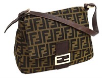 FENDI ZUCCA MONOGRAM MAMA BAGUETTE BAG