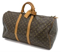 LOUIS VUITTON 'KEEPALL 55' MONOGRAM DUFFLE BAG