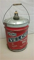 Irving Velco Motor Oil 5 Gallon Can