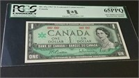 GRADED 1967 Canada Centennial One Dollar Banknote