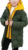 Boy's Mid Long Winter Coat Quilted Down Puffer Par