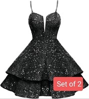 Set of 2, Sequin Short Homecoming Dresses for Teen