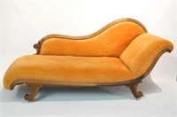 Antique Recamier sofa with restored velour