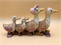 Cast Iron Duck Family Door Stop