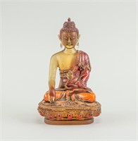 Chinese Glass Shakyamuni Buddha Statue Qing
