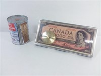 Horloge de bureau sur billet de 1000$ Canada