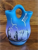 Signed Native American Mini Wedding Vase