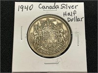 1940 Canada Silver Half Dollar