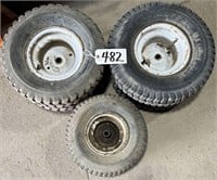2 18x9.5-A & 1 15x6-6 Lawn Mower Wheels