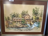 MILL SCENE WATER COLOR, SIGNED/DATED