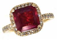 14k Gold 3.16 ct Ruby & Diamond Ring