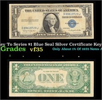 1935H Key To Series $1 Blue Seal Silver Certificat