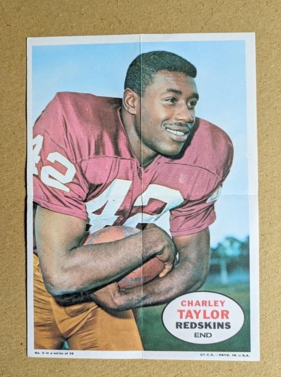 1968 Topps Charley Taylor 5x7 Folded Poster #5