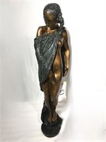 Bronze woman. Kurtz. 30x6.cloak of flowers