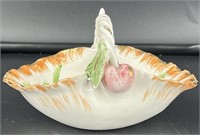Italian Handmade Fluted Porcelain Basket