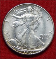 1939 D Walking Liberty Silver Half Dollar