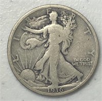 1916 Liberty Walking Half Dollar Key Date