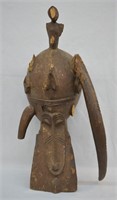 Antique Hand Carved African Tribal Mask - Damaged