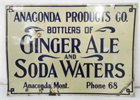 Anaconda Products Ginger Ale/Soda Tin Sign