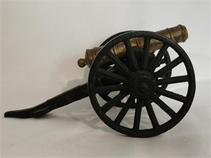 Vintage Small Metal Cannon Decor