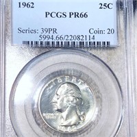 1962 Washington Silver Quarter PCGS - PR66