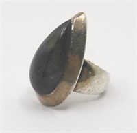 925 STAMPED STERLING SILVER & LABRADORITE RING