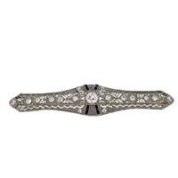 Solid Platinum 1.15ctw Diamond Brooch