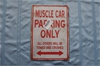 "Muscle Car Parking Only" Retro Tin Sign