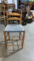 Checkered seat wooden chair