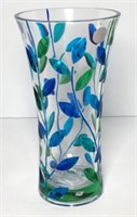 Gorgeous Art Glass Vase with Leaf Design