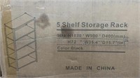 5 Shelf Metal Storage Rack - 72”H, 35.4”W,