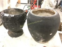 Two Planters, 10-11" tall